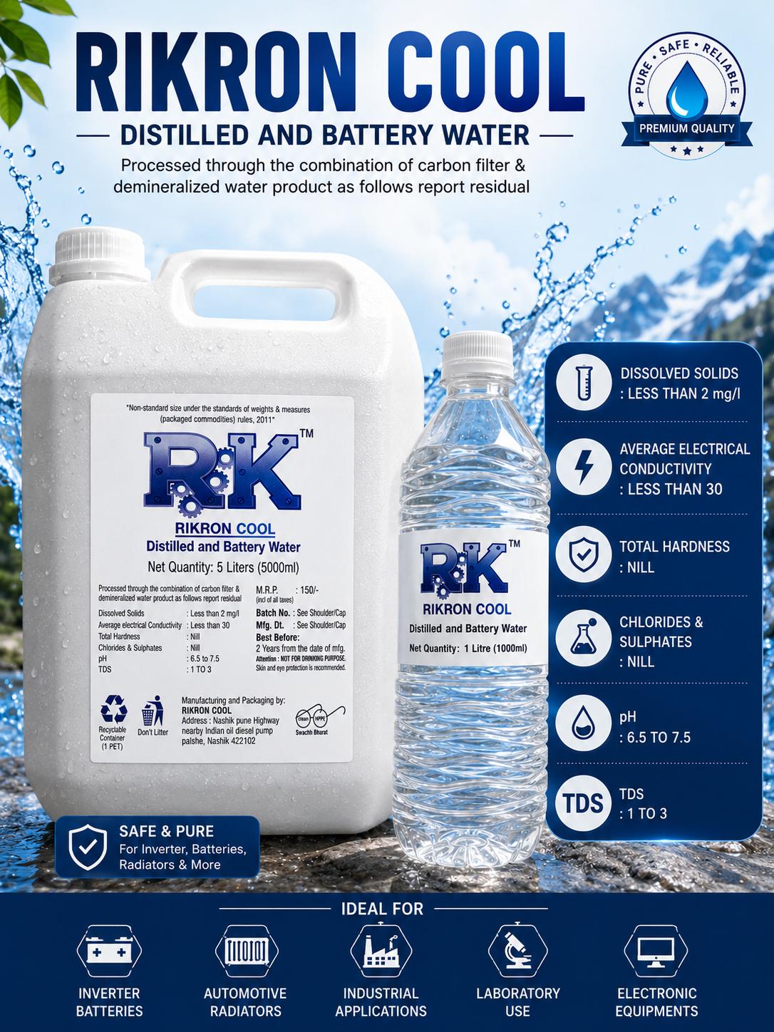 RIKRON COOL Distilled and Battery Water